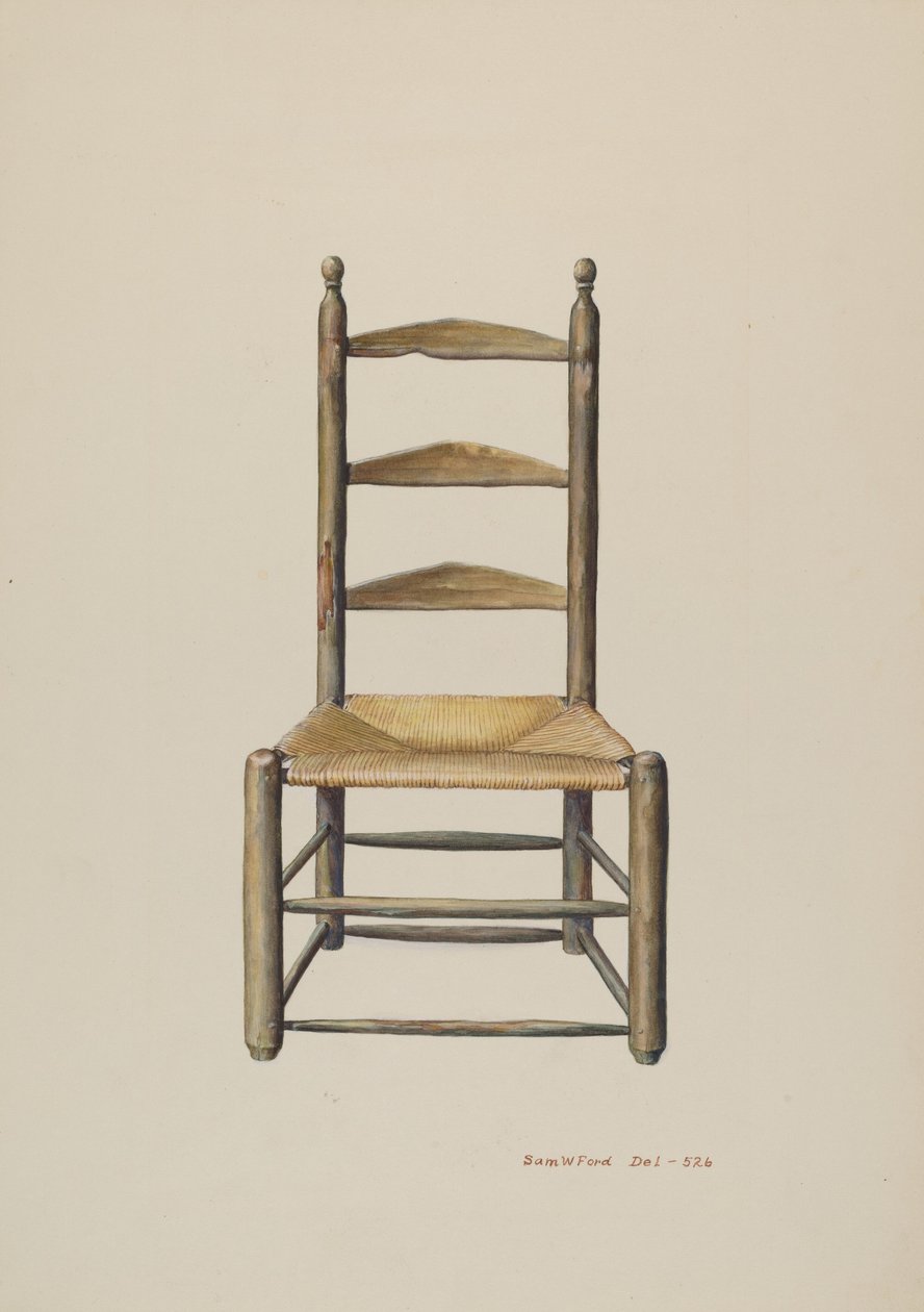 Pensilvanya Merdiven Sırtlı Sandalye by Samuel W. Ford