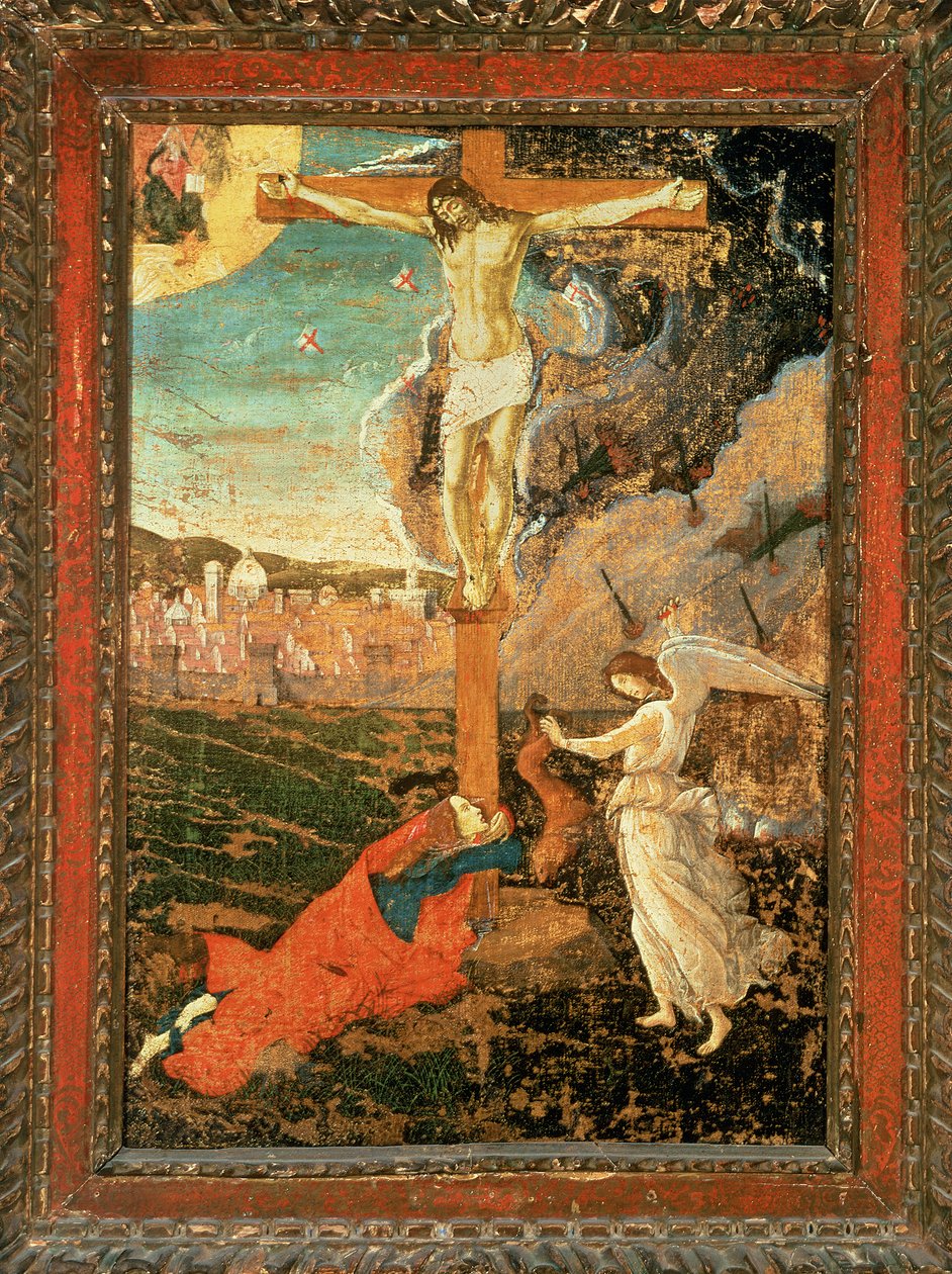 Mystic Crucifixion, c.1500 (panelden aktarılmış tuval üzerine tempera ve yağlı boya) by Sandro Botticelli