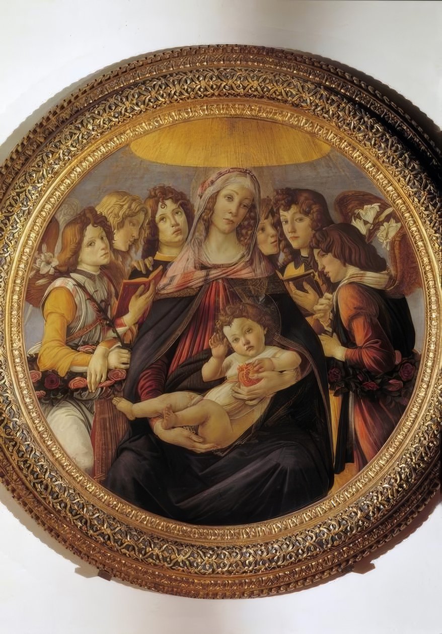 çocuk ve altı melek ile Meryem by Sandro Botticelli