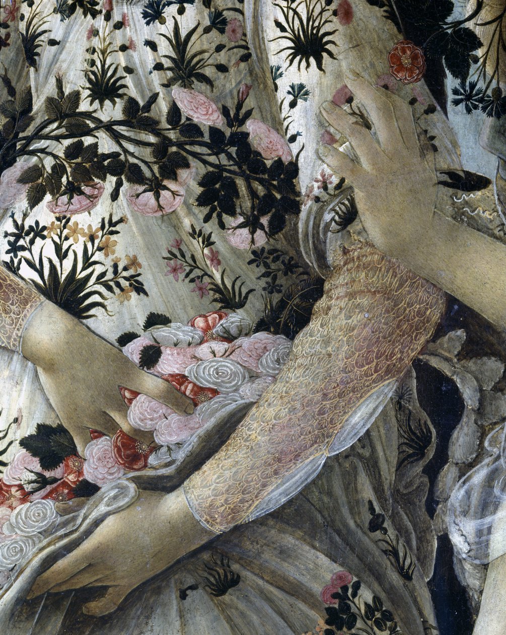 Primavera, c.1478, 558 panel detayında tempera by Sandro Botticelli
