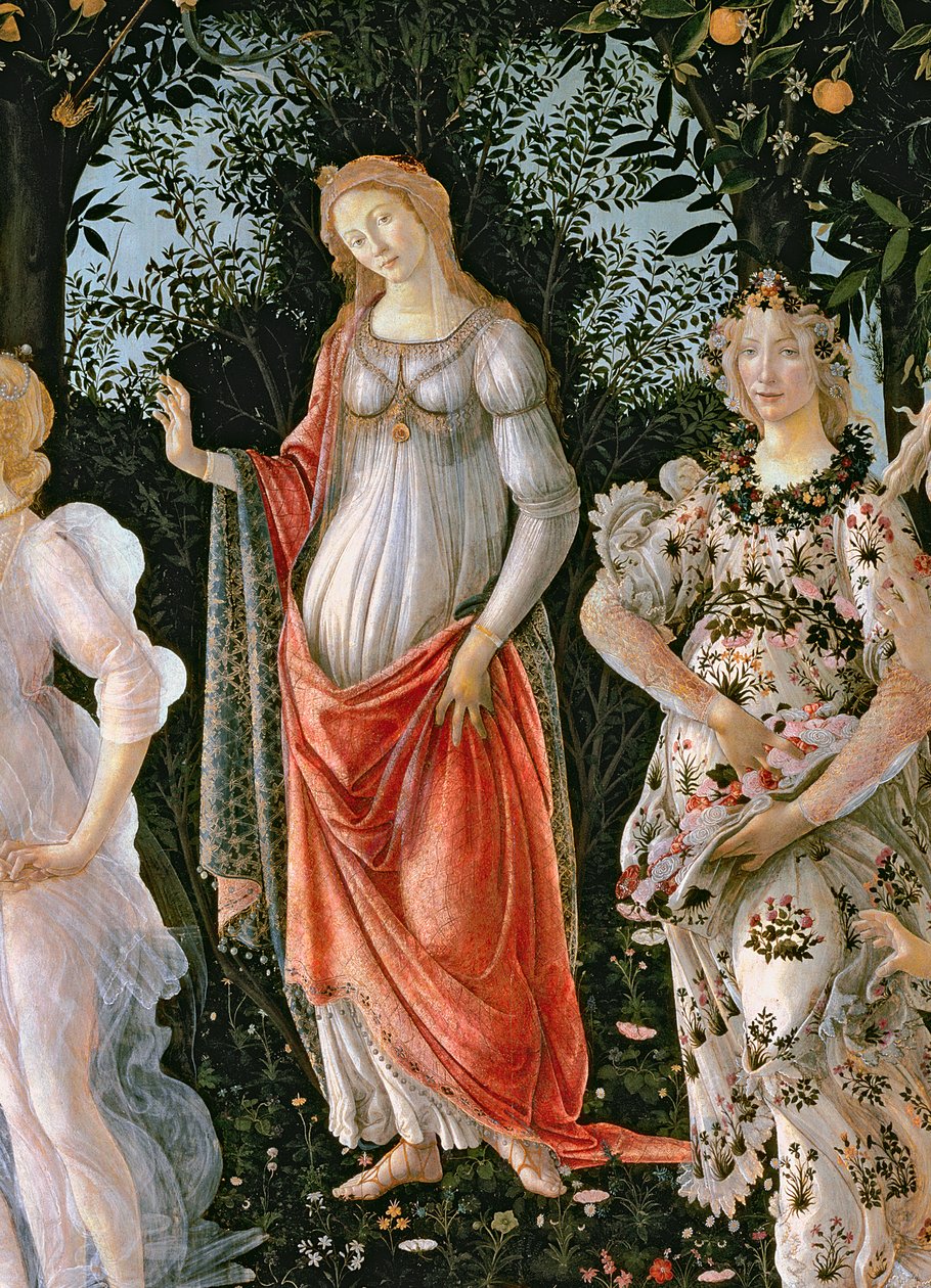 Primavera, c.1478, 558 panel detayında tempera by Sandro Botticelli