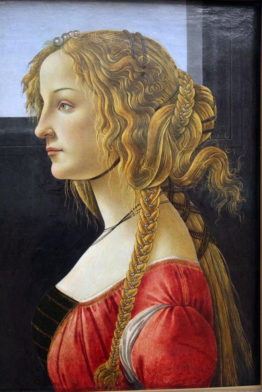Genç bir kadının profil portresi by Sandro Botticelli