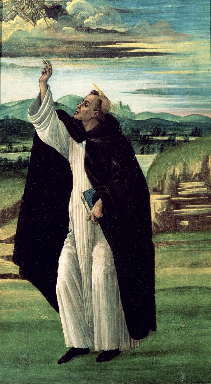 Aziz Dominic, c.1498-1505 (tuval üzerine tempera) by Sandro Botticelli