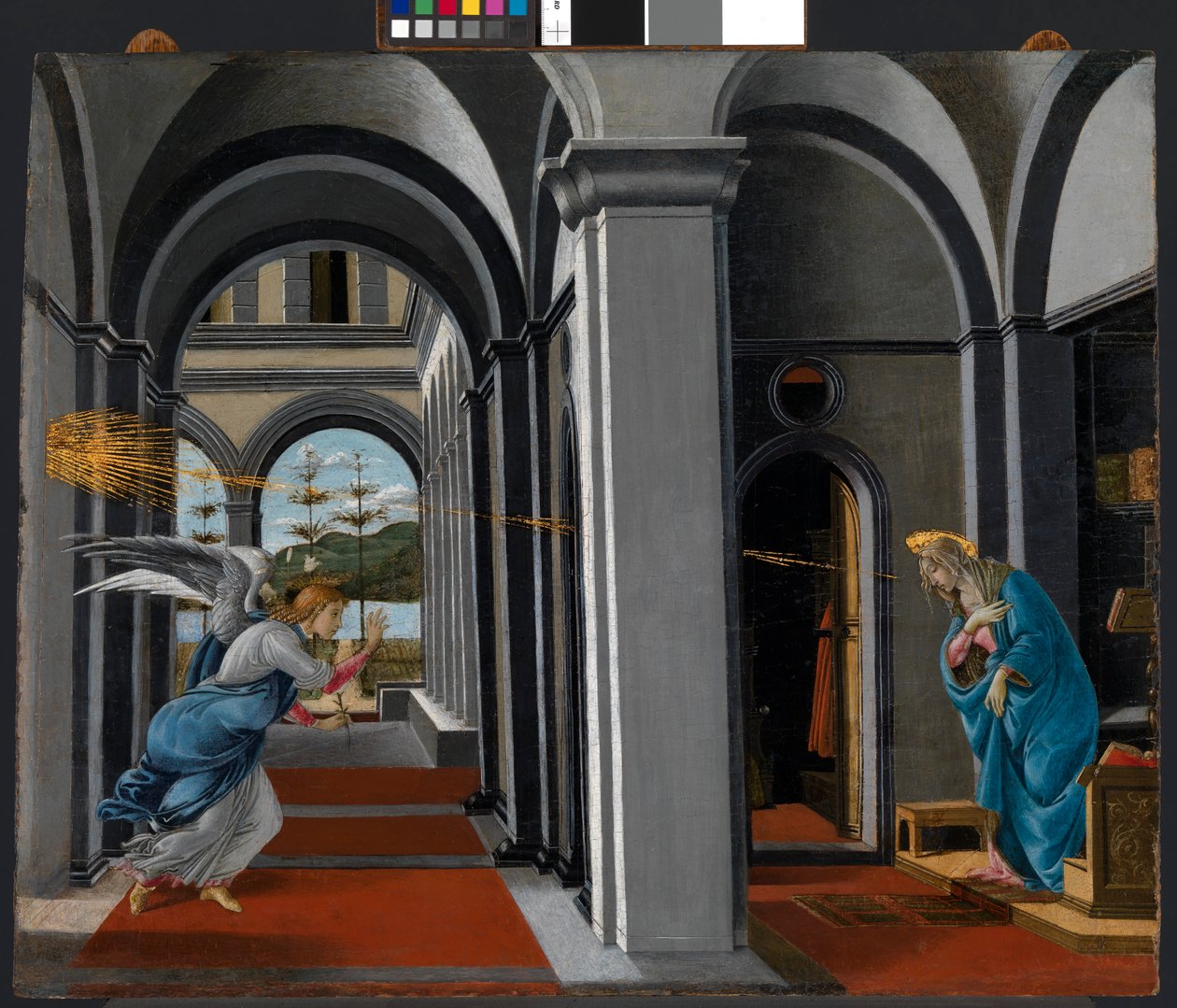 Müjde, c.1490 (panelde sıcaklık) by Sandro (1444/5 1510) Botticelli
