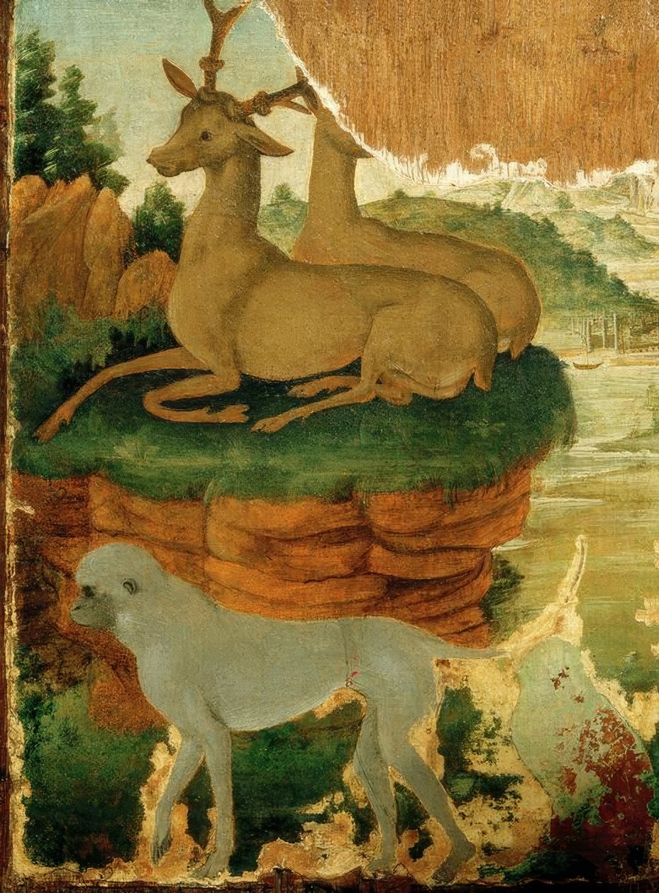 Roebucks ve Maymunlarla Manzara by Sandro Botticelli