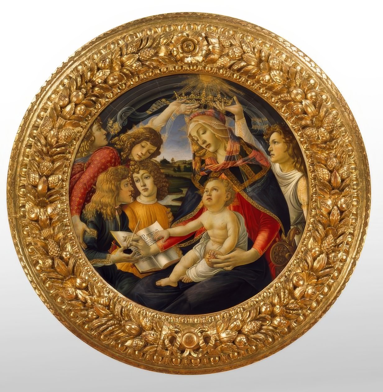 Meryem ile çocuk ve beş melek by Sandro Botticelli