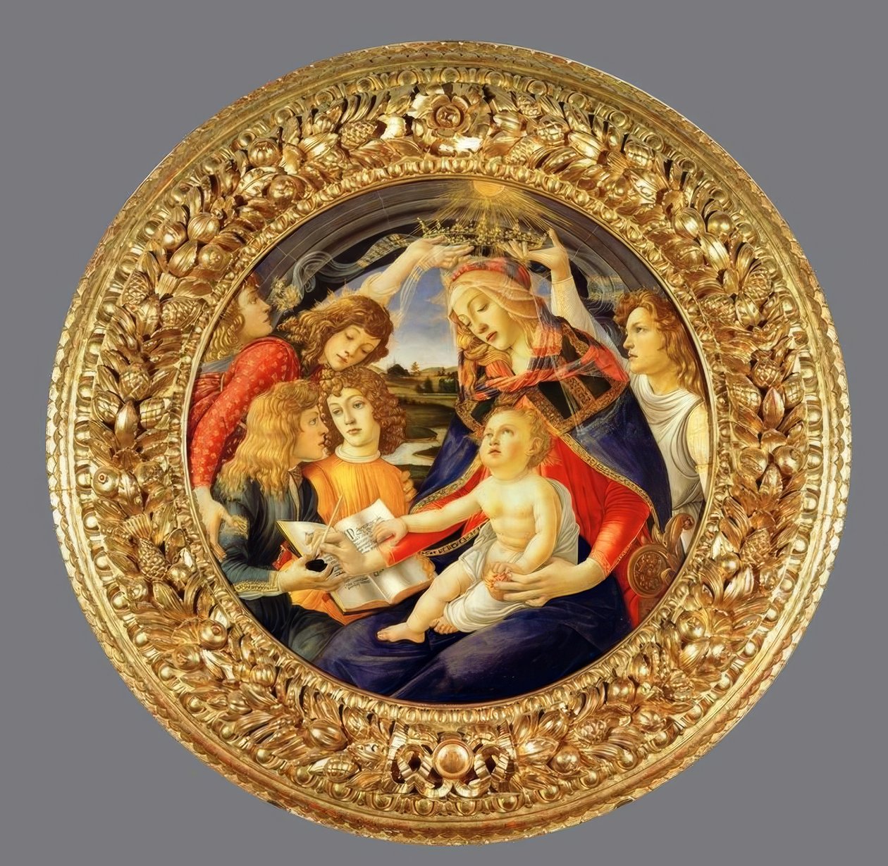 Meryem ile çocuk ve beş melek by Sandro Botticelli