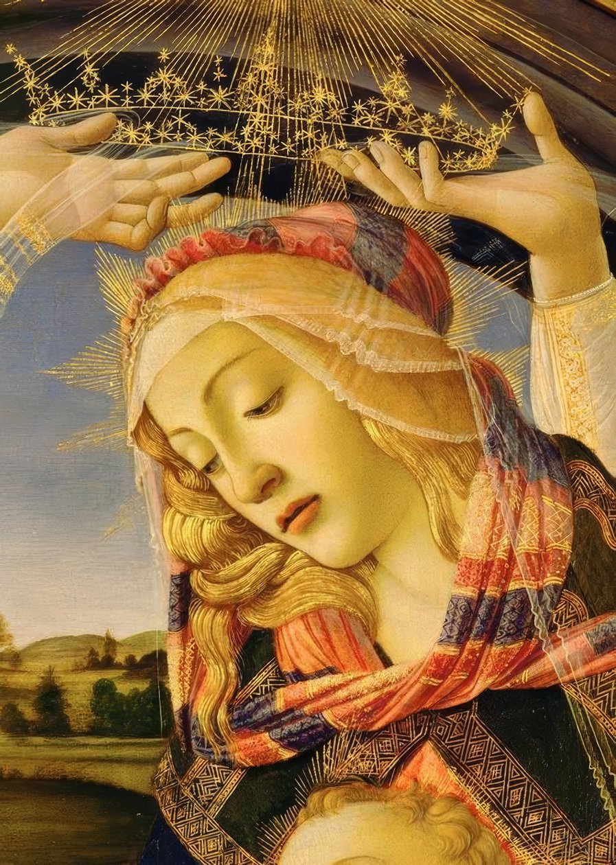 Meryem ile çocuk ve beş melek by Sandro Botticelli