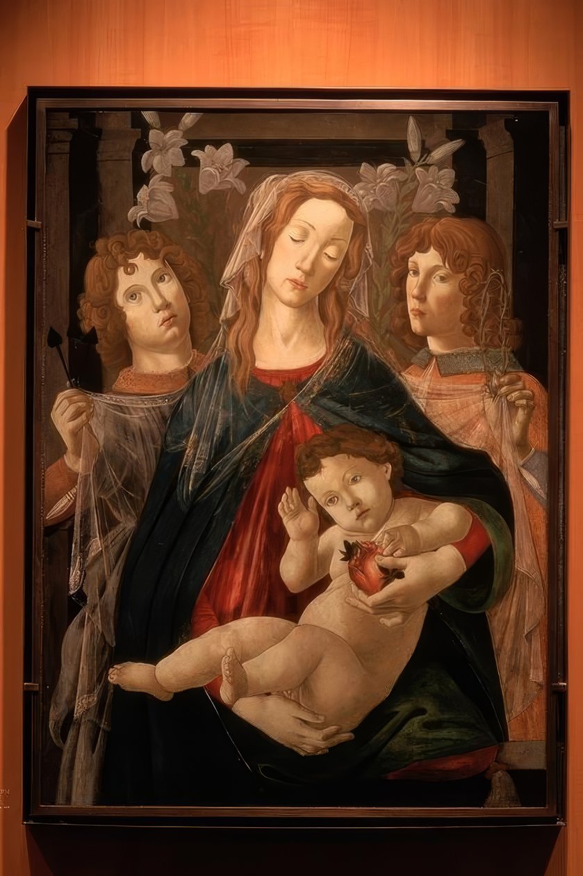 çocuk ve iki melek ile Meryem by Sandro Botticelli