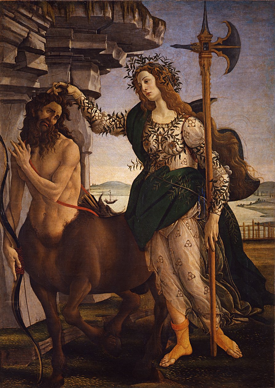 Pallas Athena ve Centaur, 1482 by Sandro Botticelli