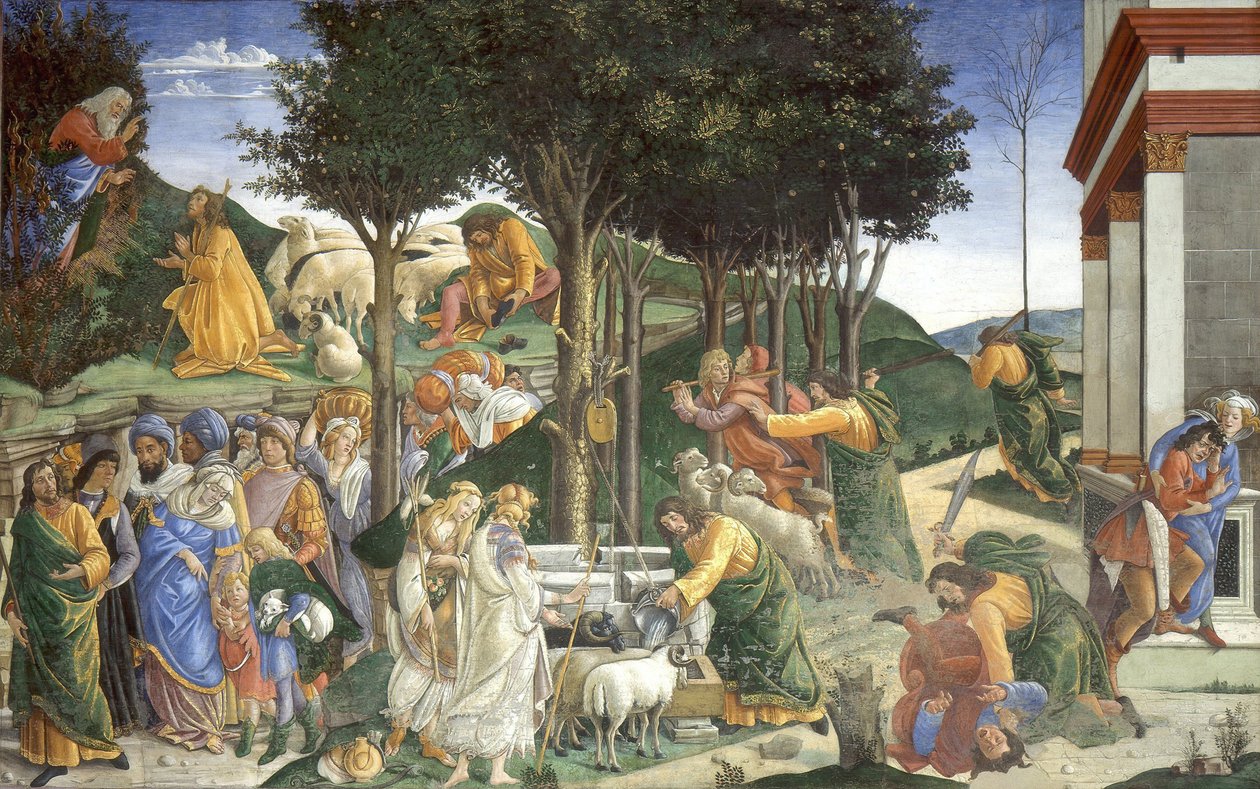 Musa'nın Hayatından Sahneler, 1481-1482 by Sandro Botticelli