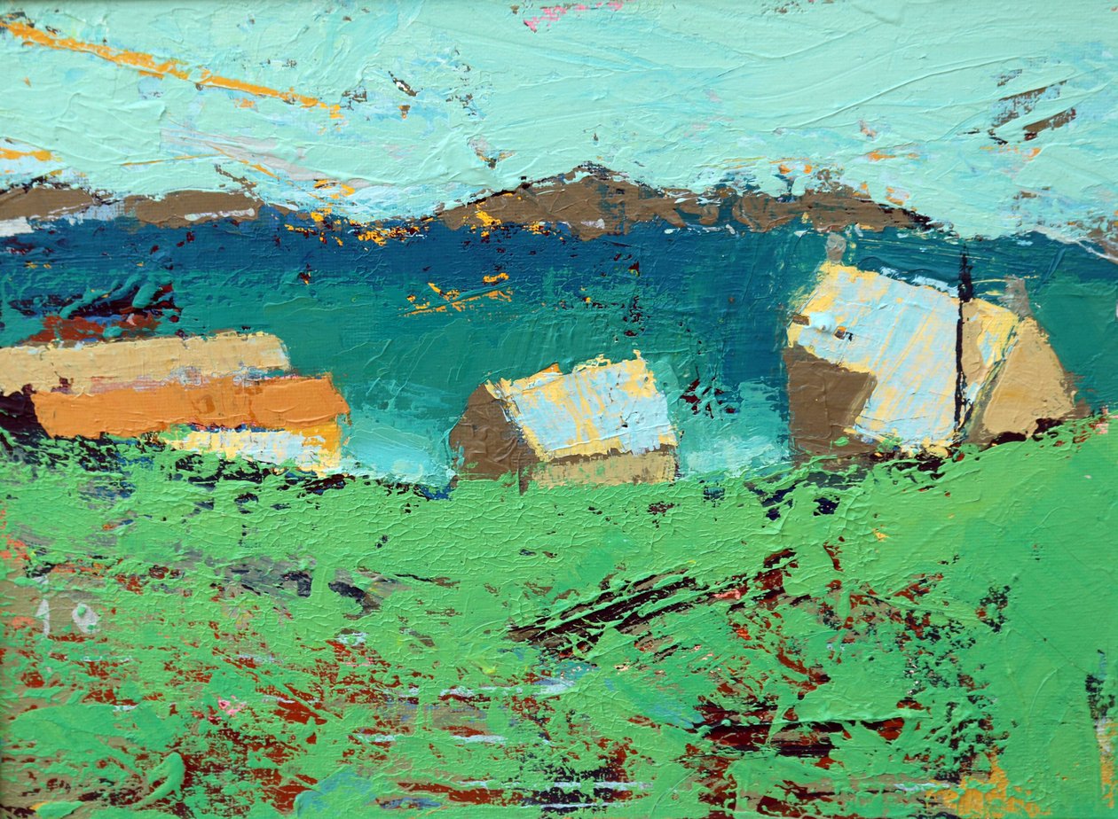 Farmstead Iona (tuval üzerine akrilik) by Sara Hayward
