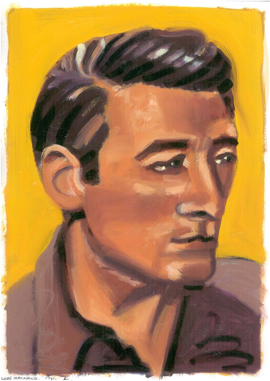 Louis MacNeice, 2008 (kağıt üzerinde yağlı boya) by Sara Hayward