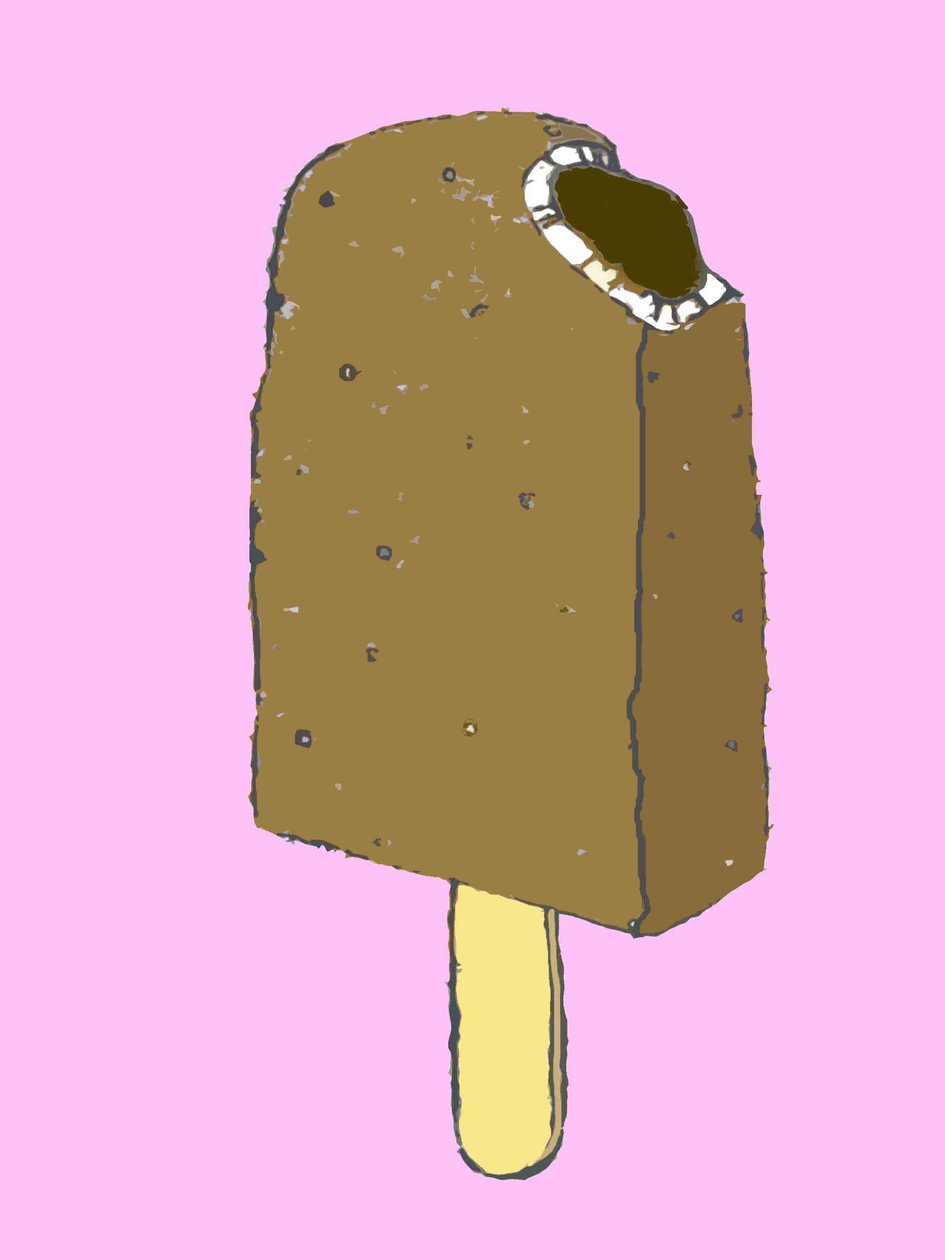 Choc lolly, 2009 (kağıt üzerine yağ ve mürekkep) by Sarah Thompson Engels