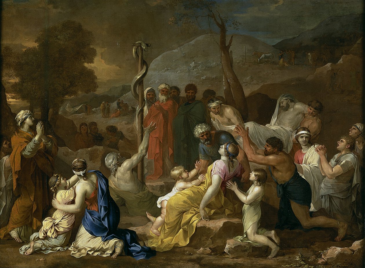 Musa ve Yüzsüz Yılan, 1653-1654 by Sébastien Bourdon