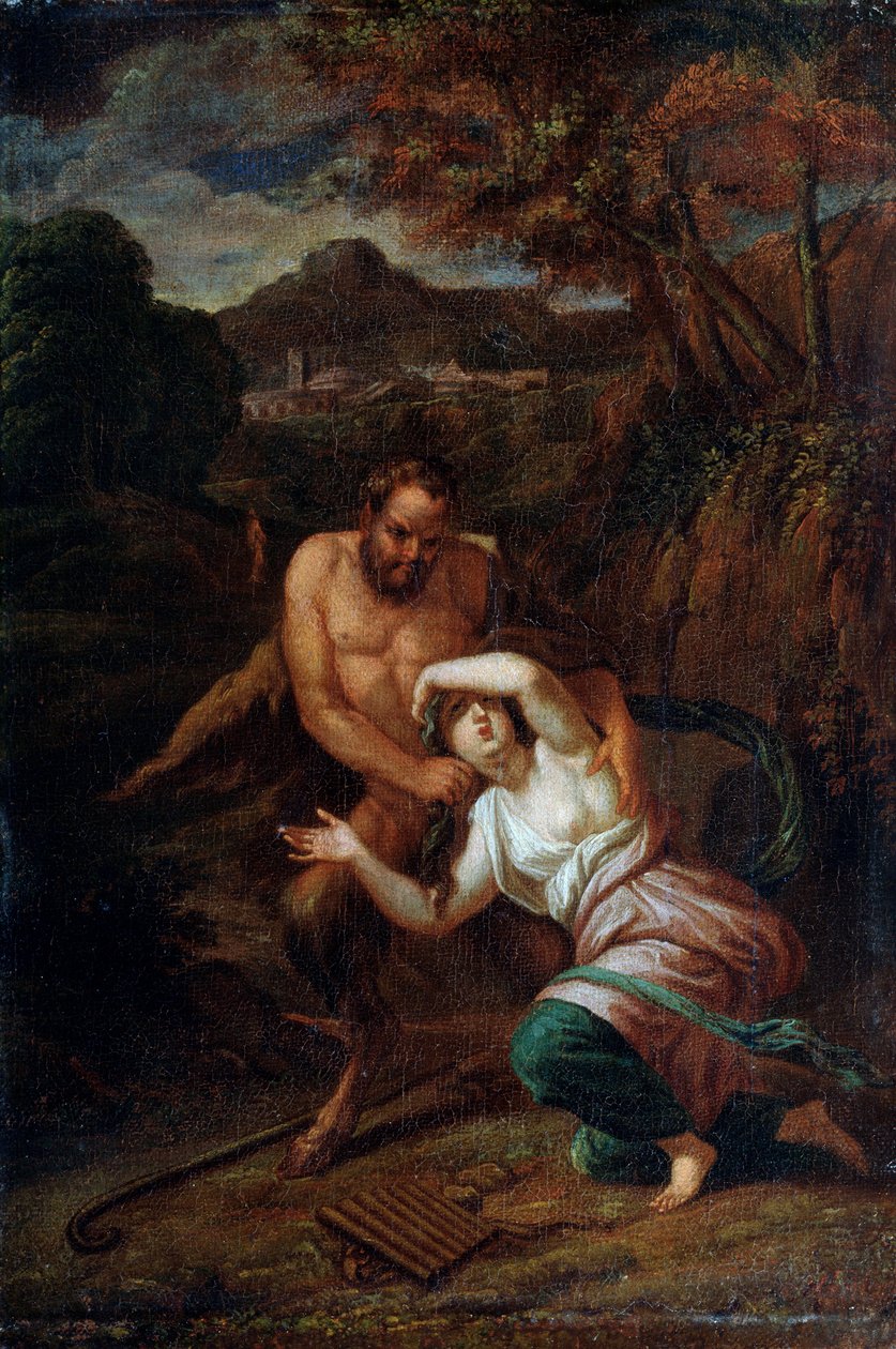 Pan ve Su Perisi Syrinx, 17. yüzyıl by Sébastien Bourdon
