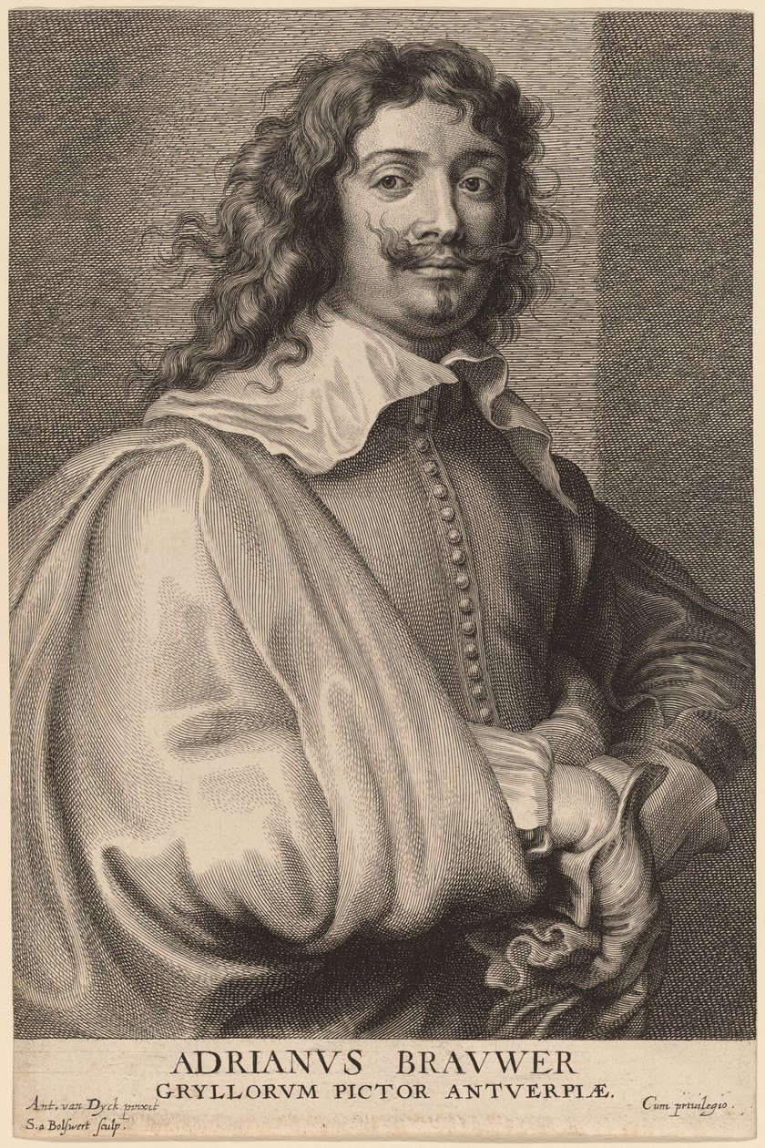 Adriaen Brouwer by Schelte Adams Bolswert after Sir Anthony van Dyck