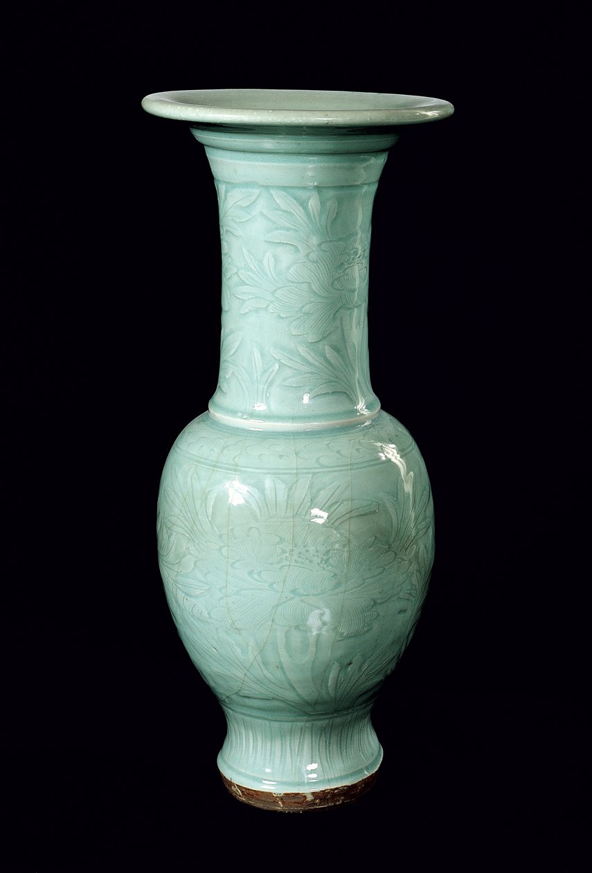 Seladon sırlı vazo, Yuan Hanedanlığı (1260-1368) (seramik) by School Chinese