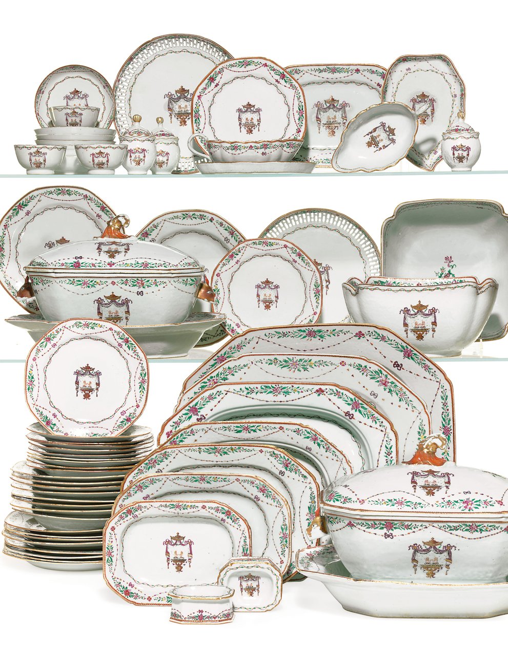 Rahiplerin kutsadığı akşam yemeği servisi, c.1785 (seramik) by School Chinese