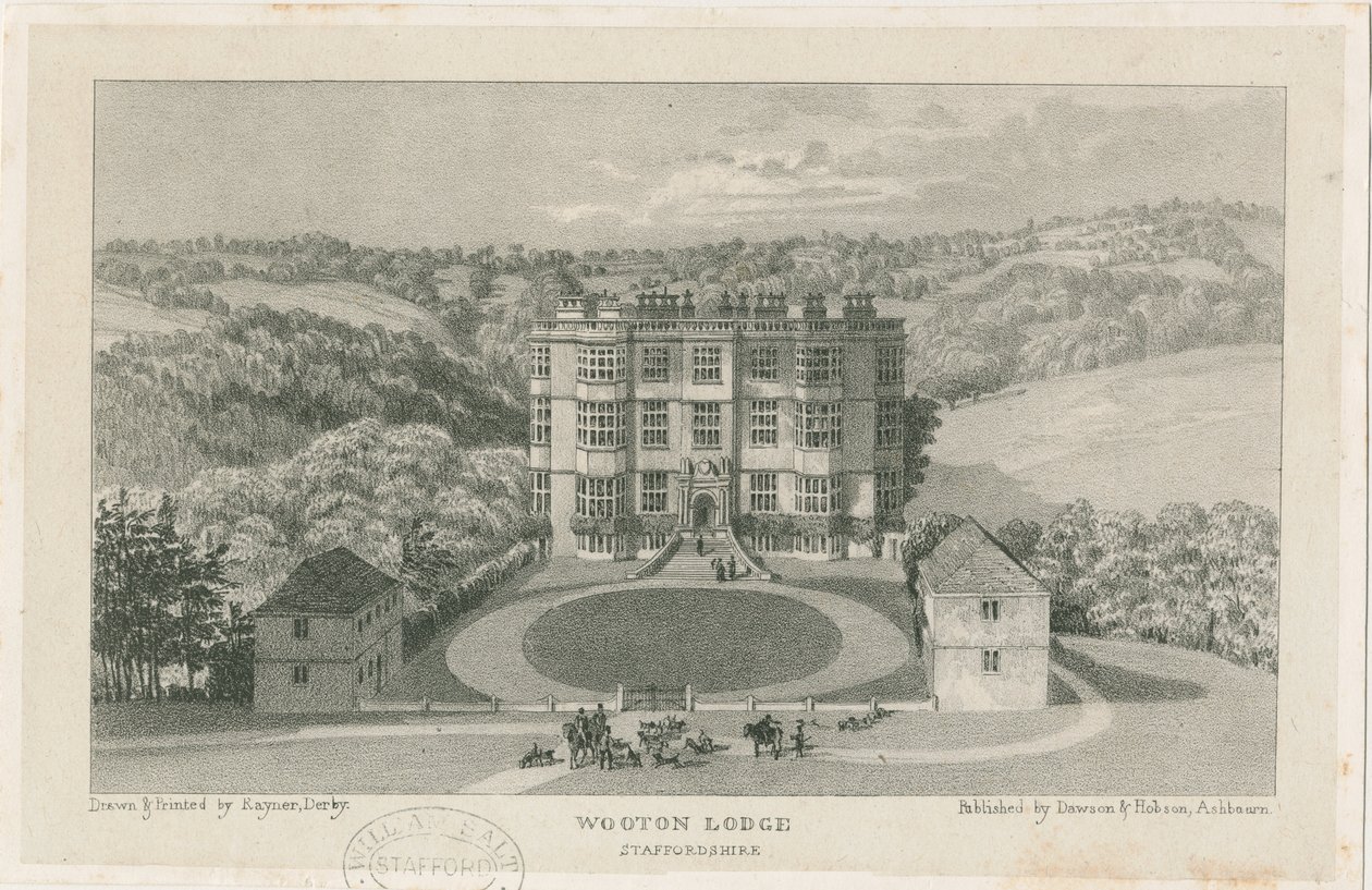 Wootton Lodge: litografi, nd [c 1839] (baskı) by School English