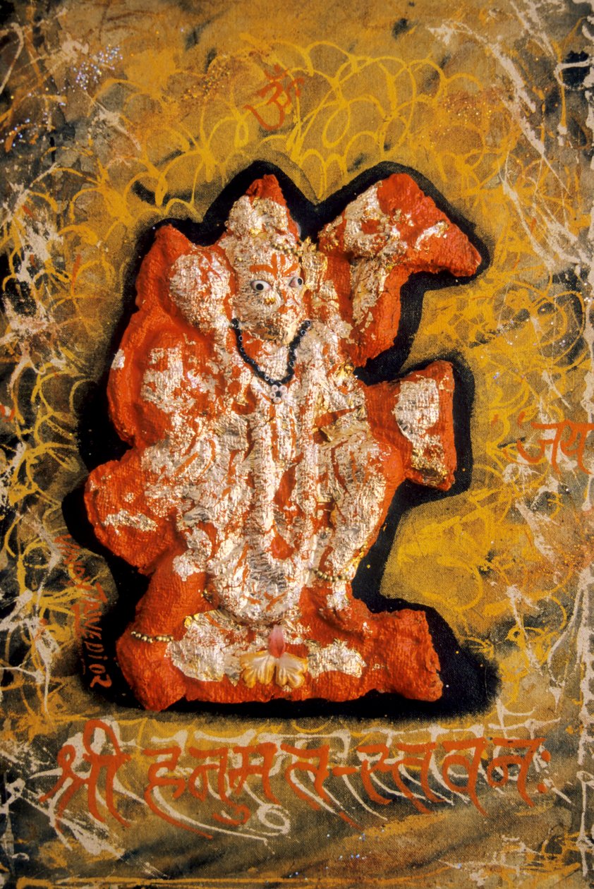 Lord Bajrangbali Minyatür Resim by School Indian