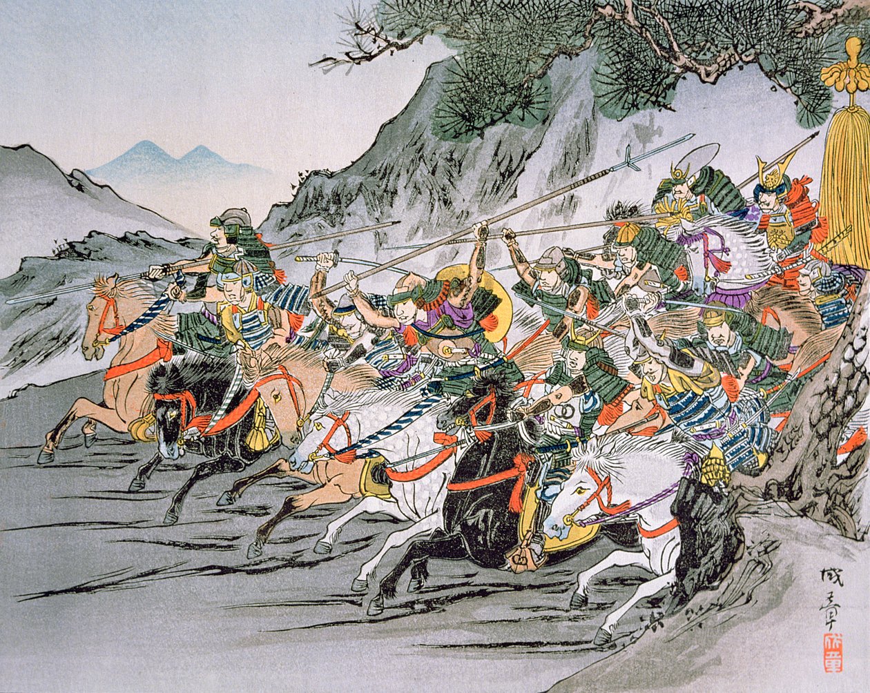 Shizugatake Geçidi 1583 Savaşı (renkli taş) by School Japanese