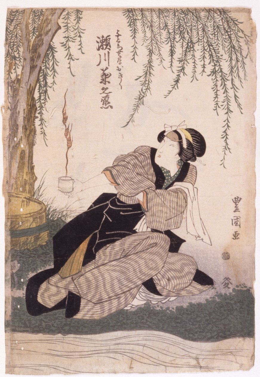 Segawa Kikunojo (renkli gravür) by School Japanese