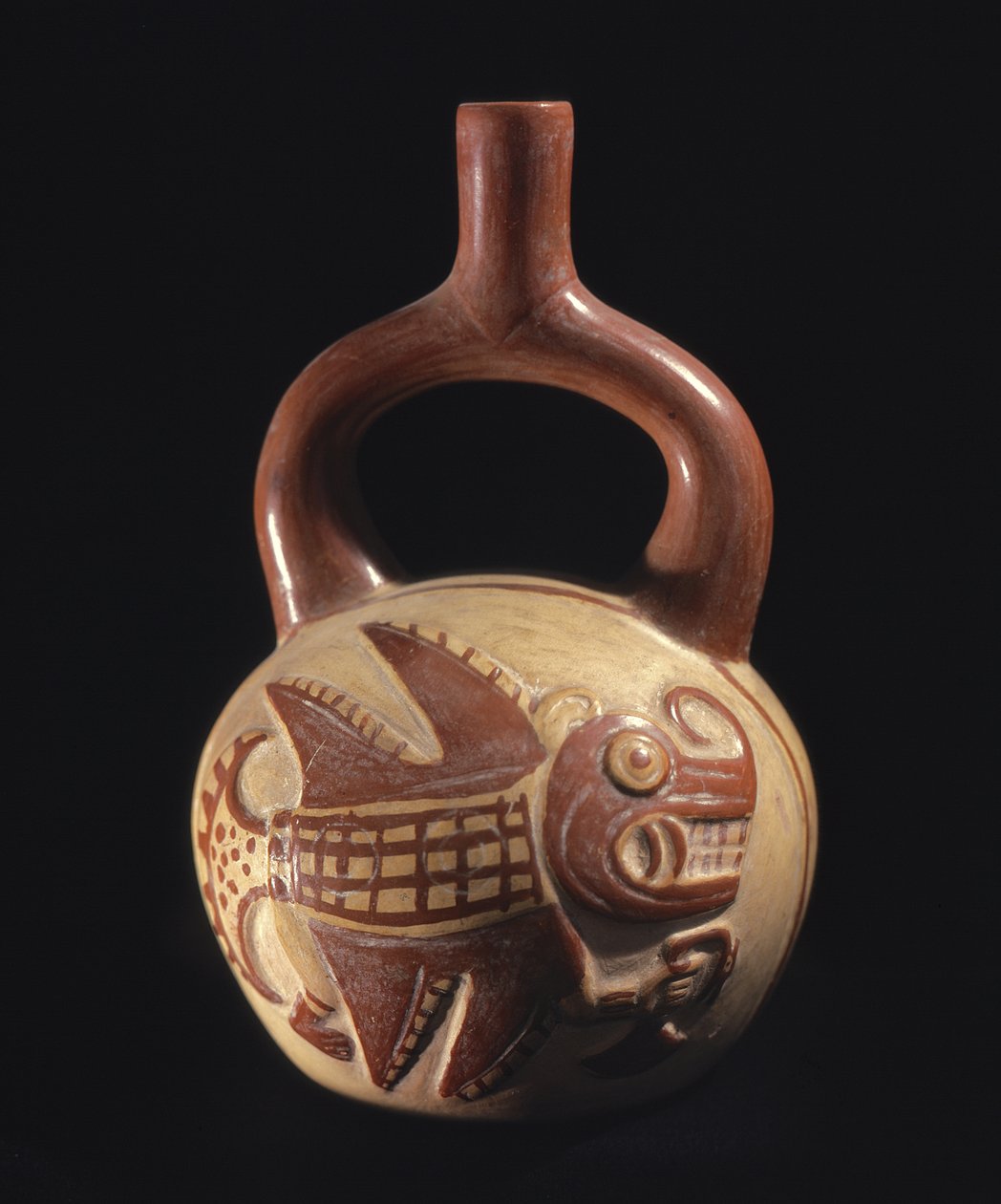 Balık desenli vazo, Mochica, 200-800AD,(seramik) by School Peruvian