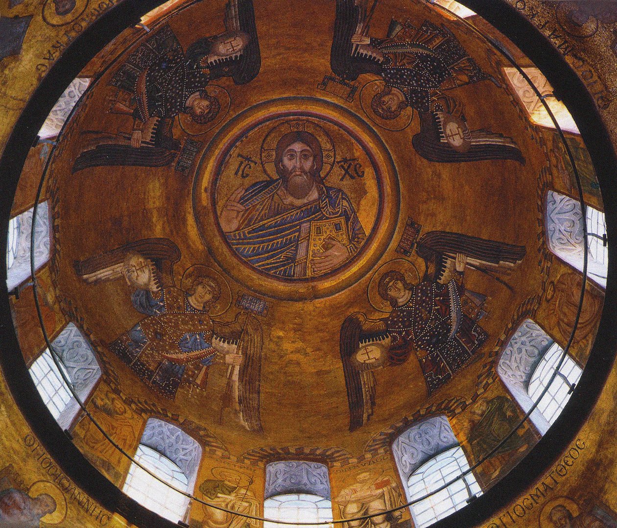 Başmelekler ile İsa Pantokrator (mozaik) by School Russian