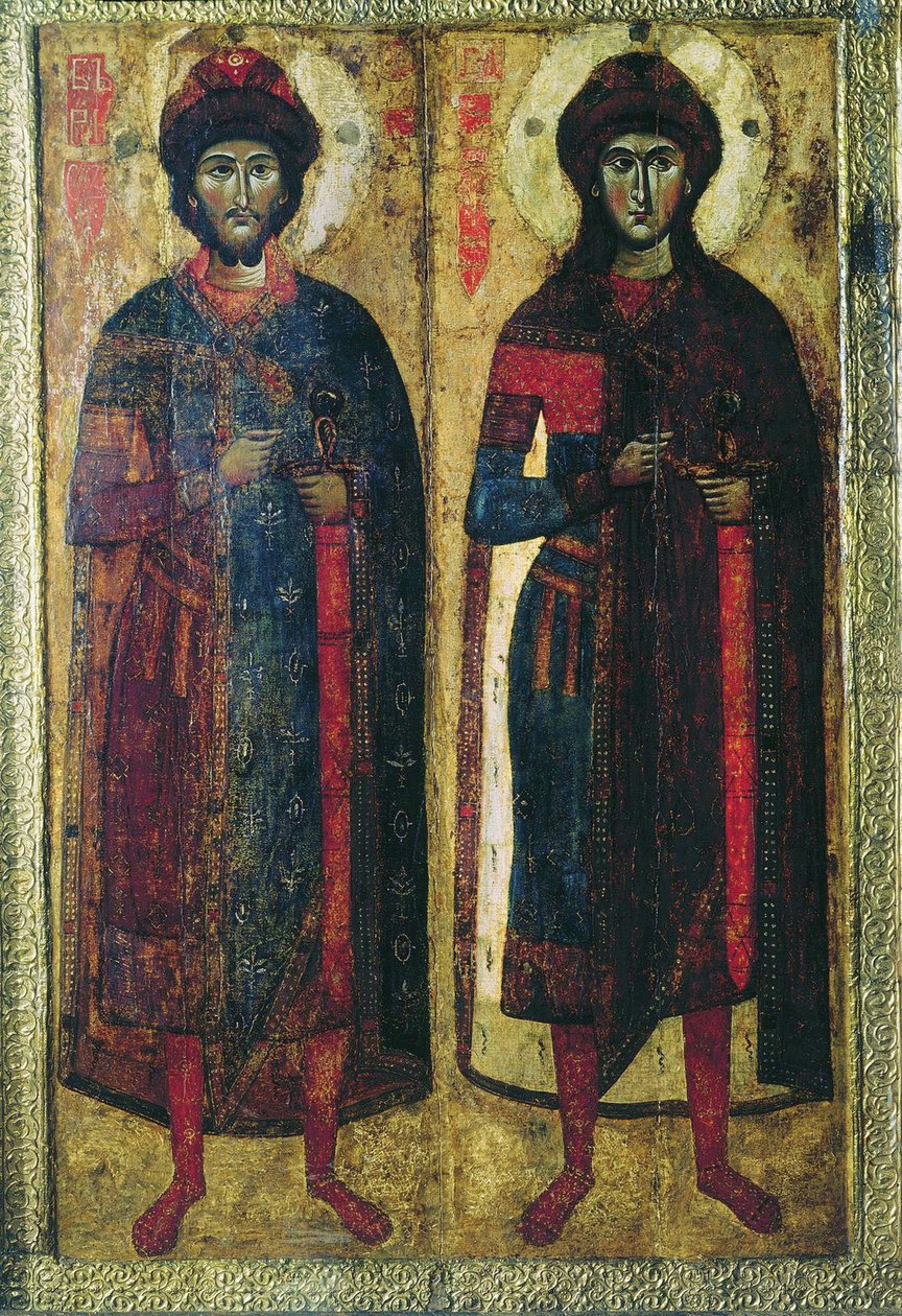 Aziz Boris ve Gleb, Rus simgesi by School Russian