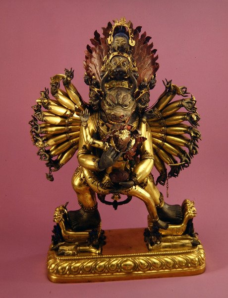 Dharmapala (altın bronz) by School Tibetan