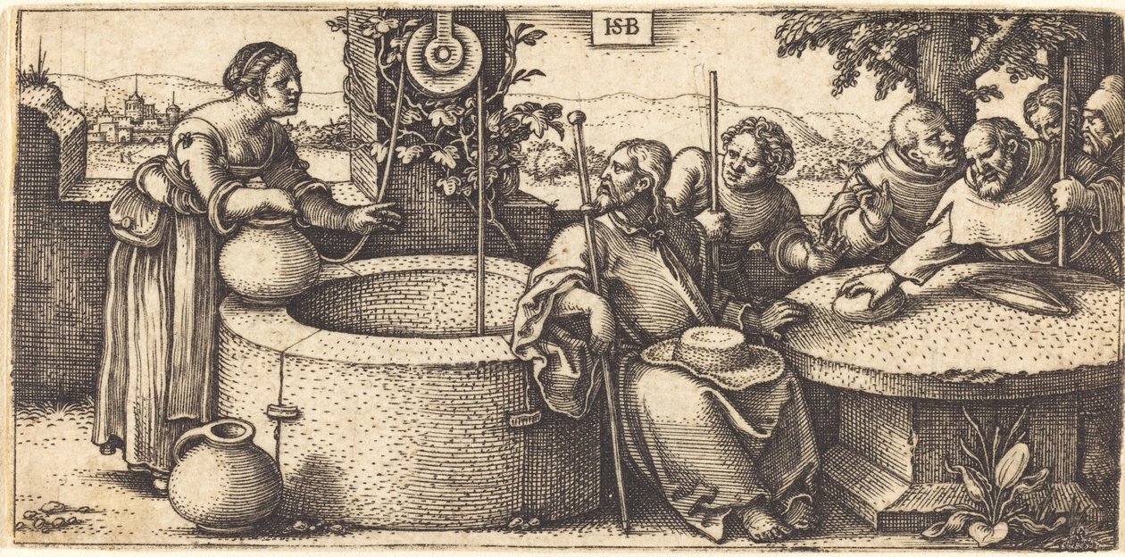İsa ve Samiriyeli Kadın by Sebald Beham