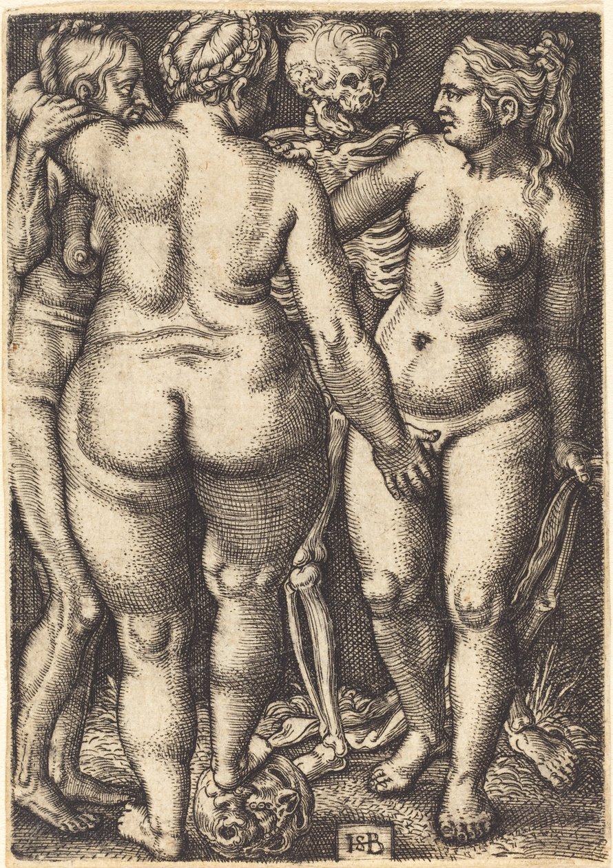 Ölüm ve Üç Çıplak Kadın by Sebald Beham