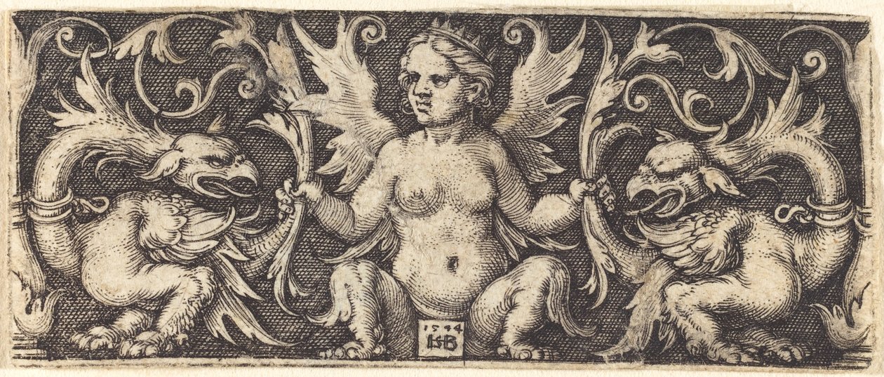 Dişi İblisle Süsleme by Sebald Beham