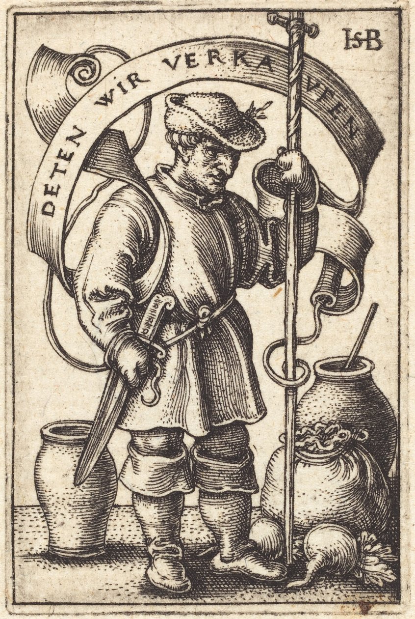 Köylü Pazarda [solda] by Sebald Beham