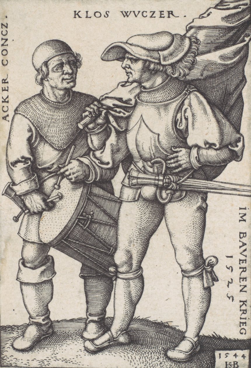 Standart Taşıyıcı ve Davulcu, 1544. by Sebald Beham