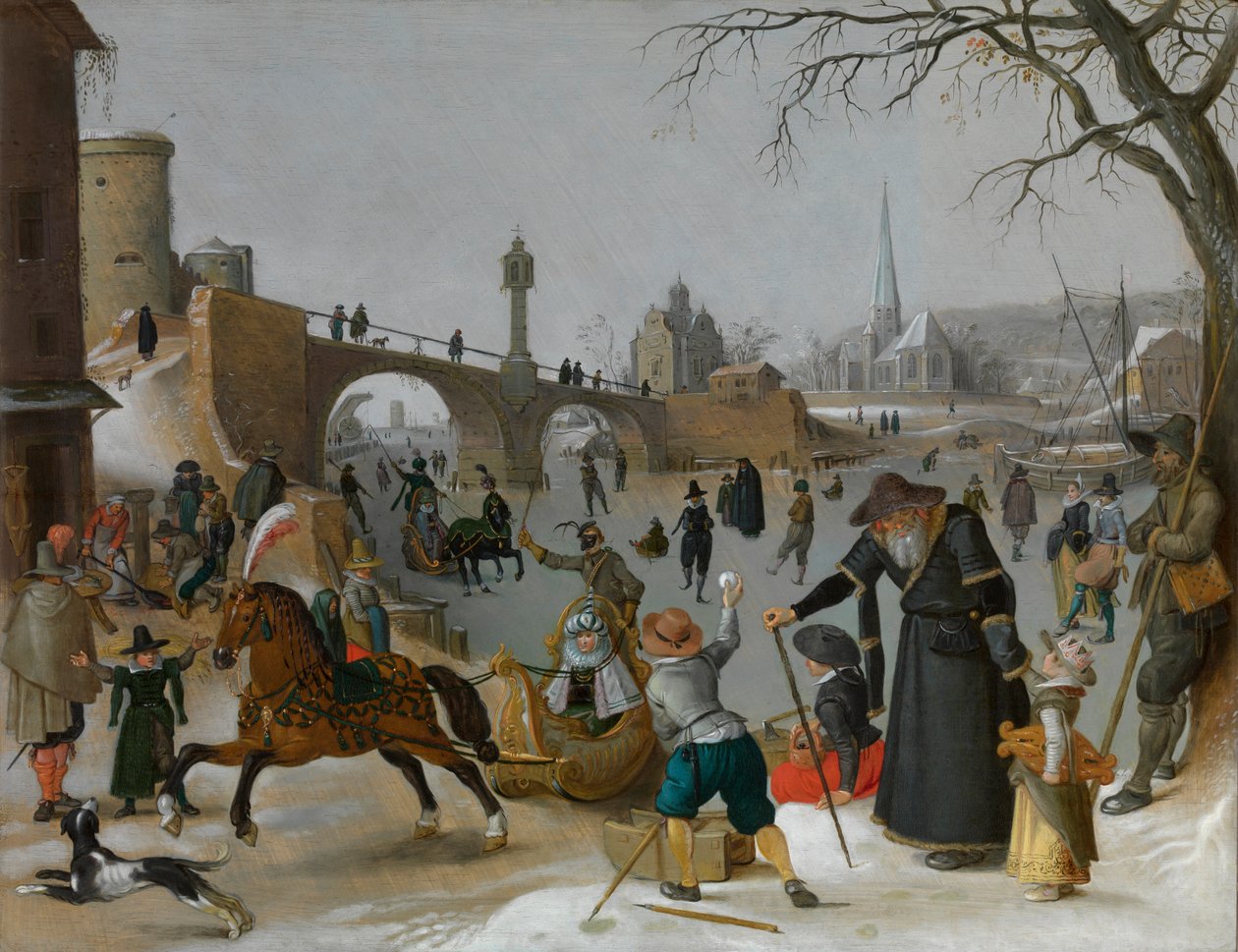 Kış Keyfi (Panel üzeri yağlı boya) by Sebastian Vrancx