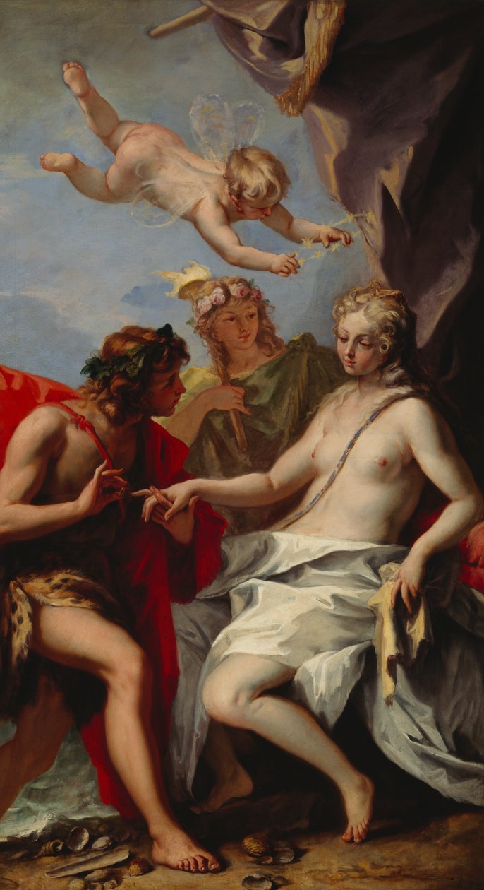 Bacchus ve Ariadne (tuval üzerine yağlıboya) by Sebastiano Ricci