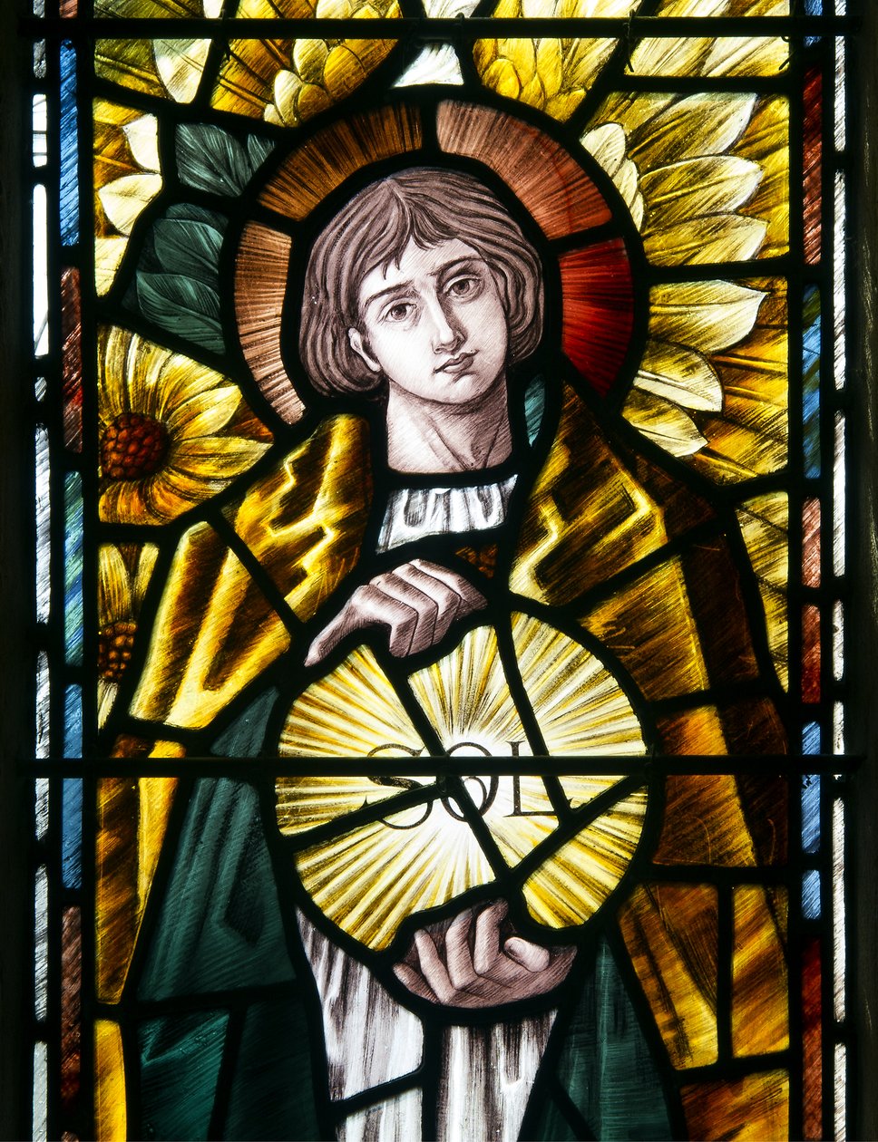 Archangel St Uriel detayı, c.1890 (vitray) by Selwyn Image