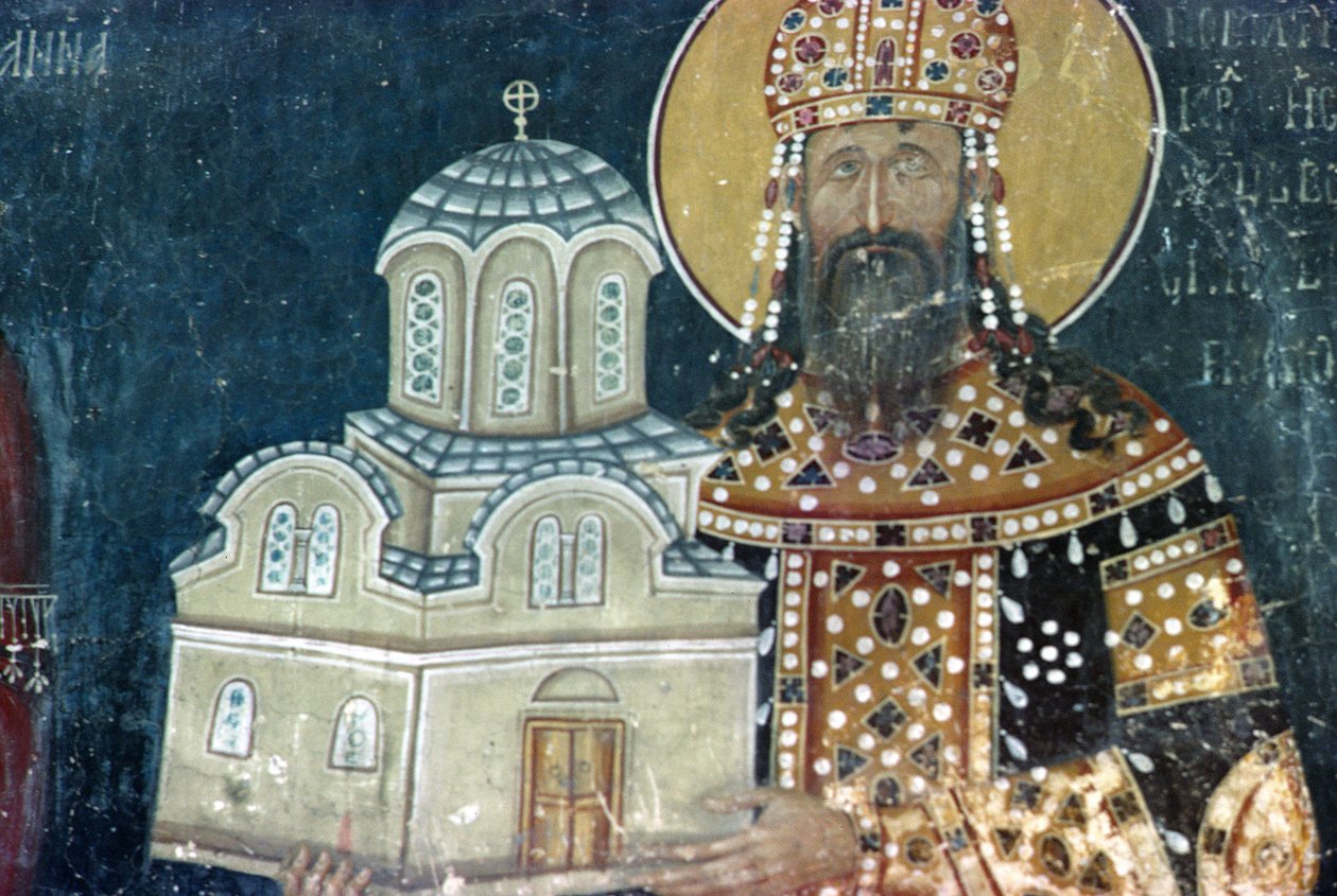Kral Stephen Uros II Milutin (r.1282-1321) by Serbian School