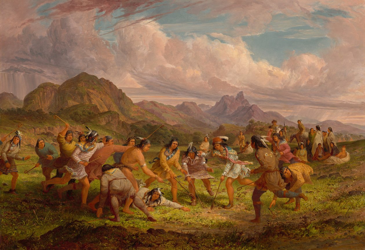 Siyu Kızılderilileri Arasında Top Oynama, 1851. by Seth Eastman