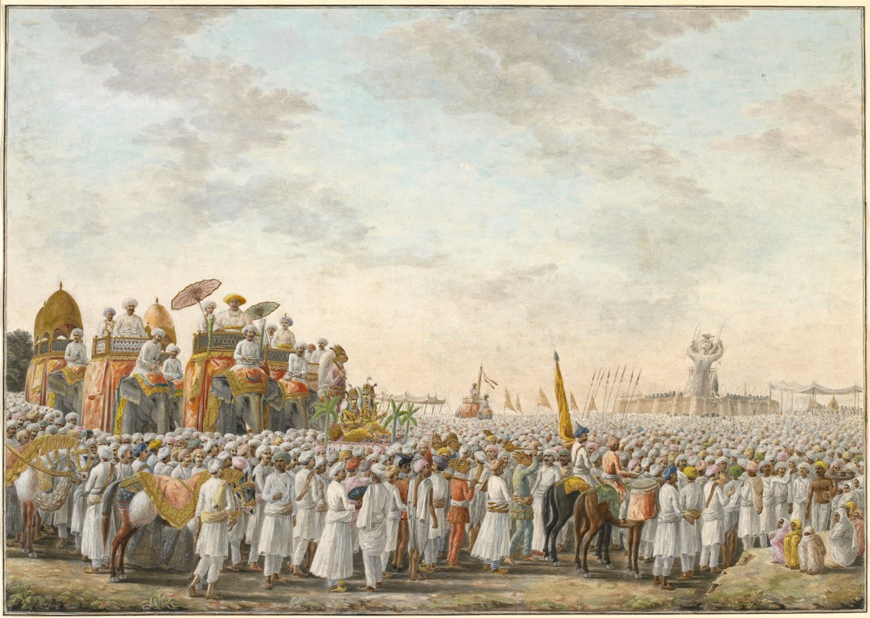 Mailah-Jahn, 1807-30 (kağıt üzerinde altın ile guaj ve grafit) by Sewak Ram
