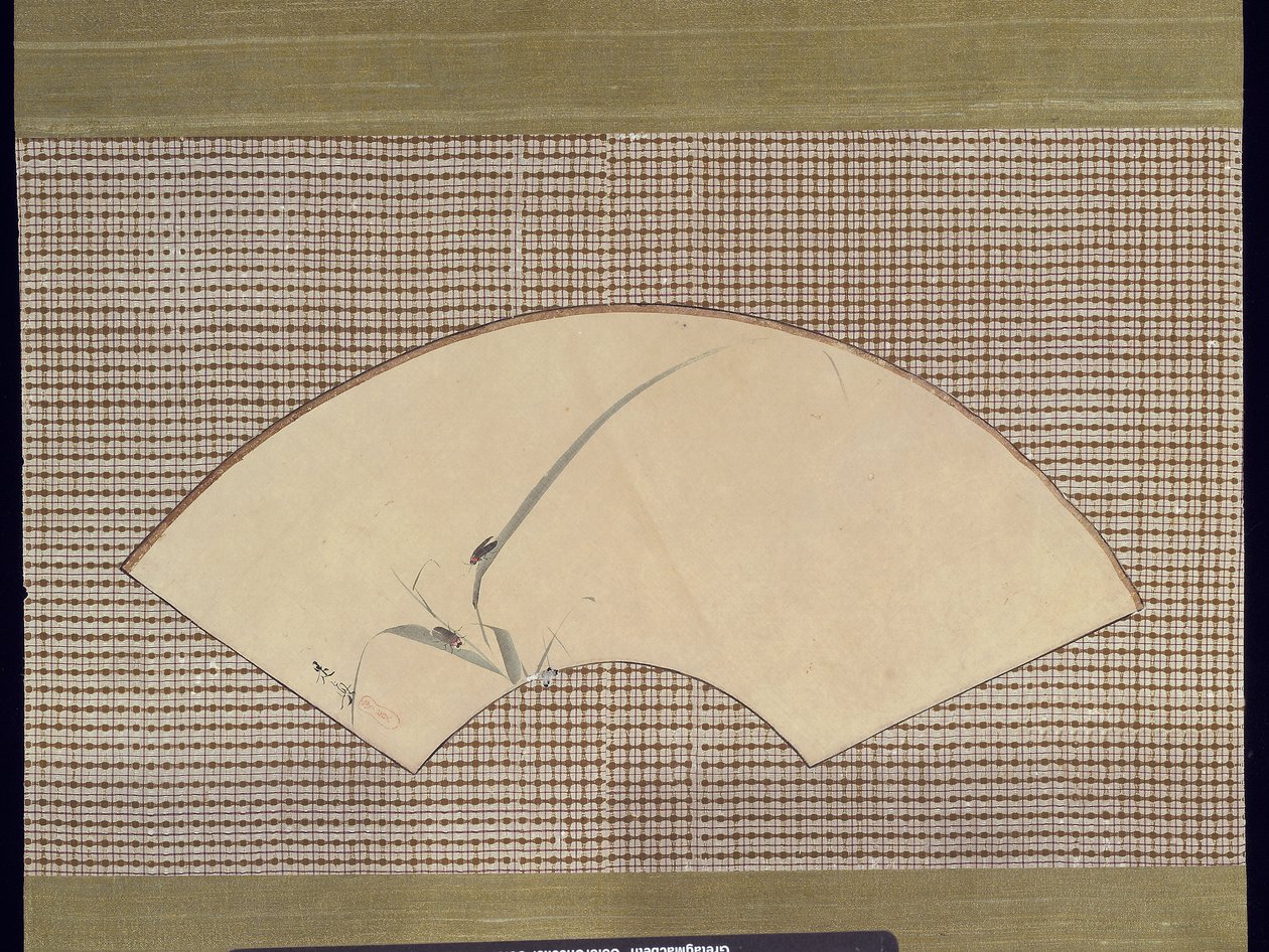 Çimlerde Böcekler (ipek üzerine renk ve cila) by Shibata Zeshin