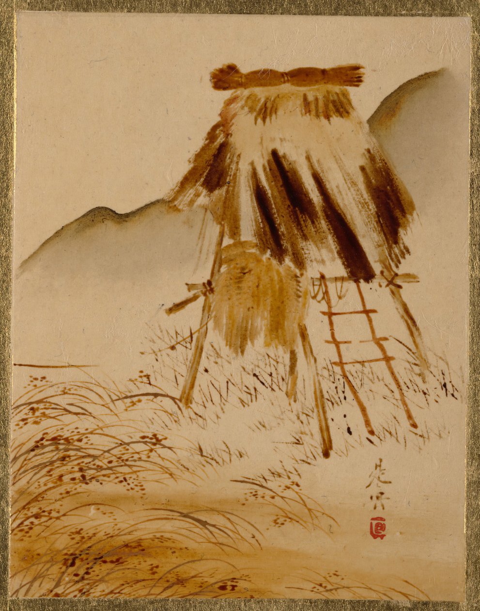 Pirinç Kurutma Çerçevesi. by Shibata Zeshin