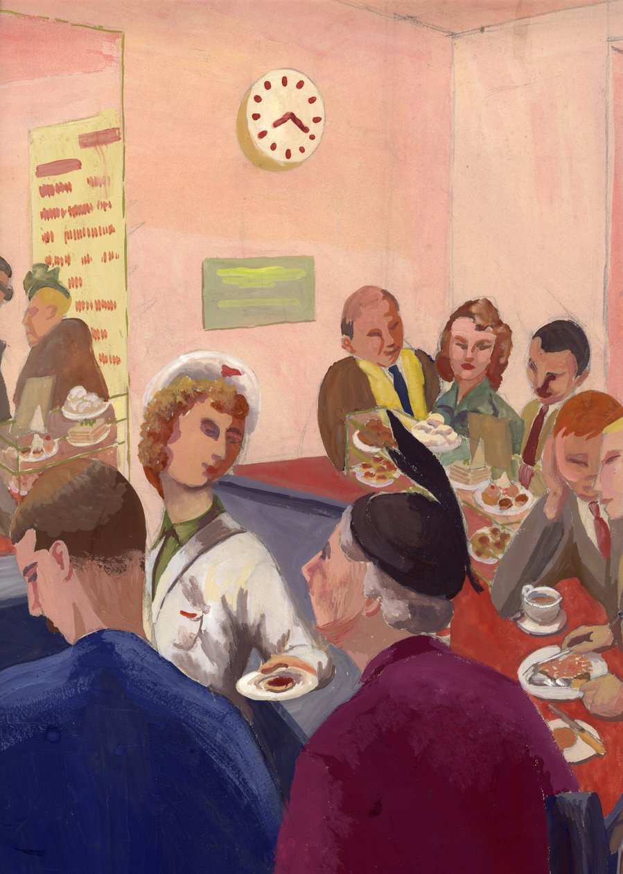Kafe iç mekanı, Londra, c1950. by Shirley Markham