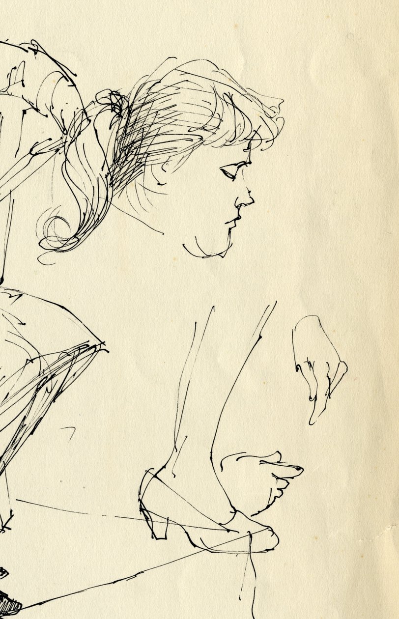 Baş, eller ve ayak detayı, 1953. by Shirley Markham