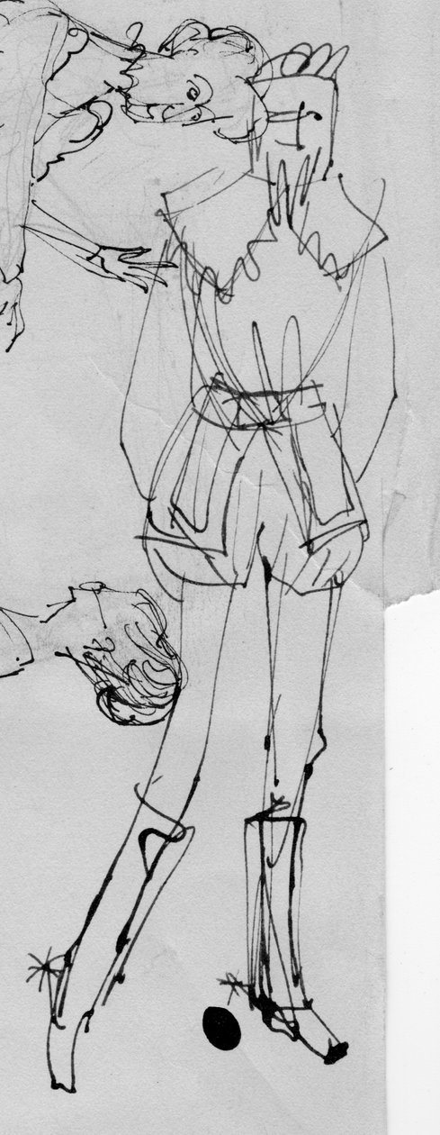 Dönem kostümlü adam, c1950. by Shirley Markham