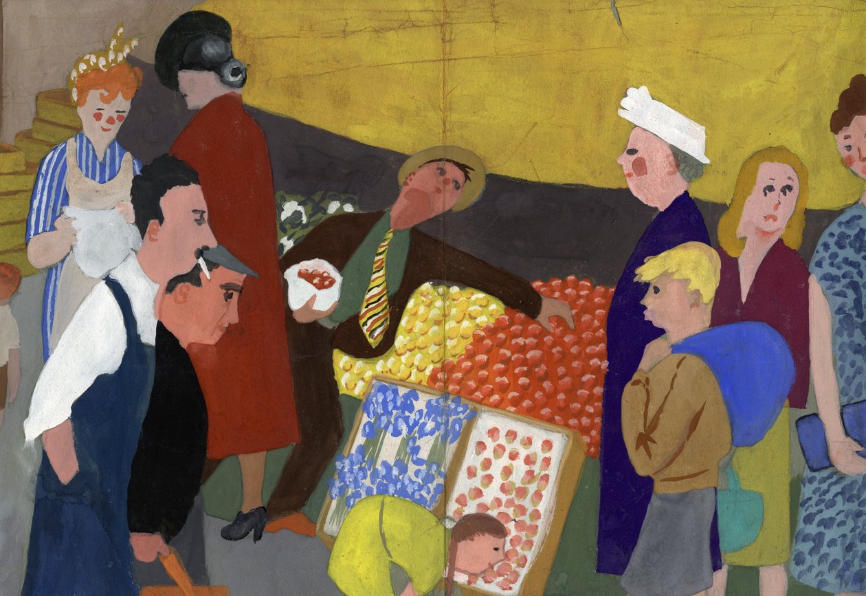 Pazar sahnesi, c1950. by Shirley Markham