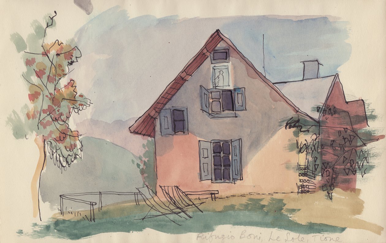 'Rifugio Boni, Le Sole, Tione', c1950. by Shirley Markham