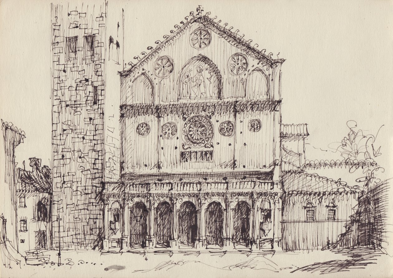 Romanesk kilise, İtalya, c1950. by Shirley Markham
